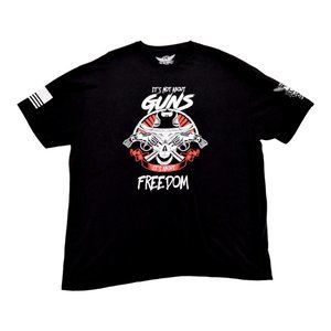 We The People Guns Freedom‎ American Flag Skull Men's T-shirt Size 3XL